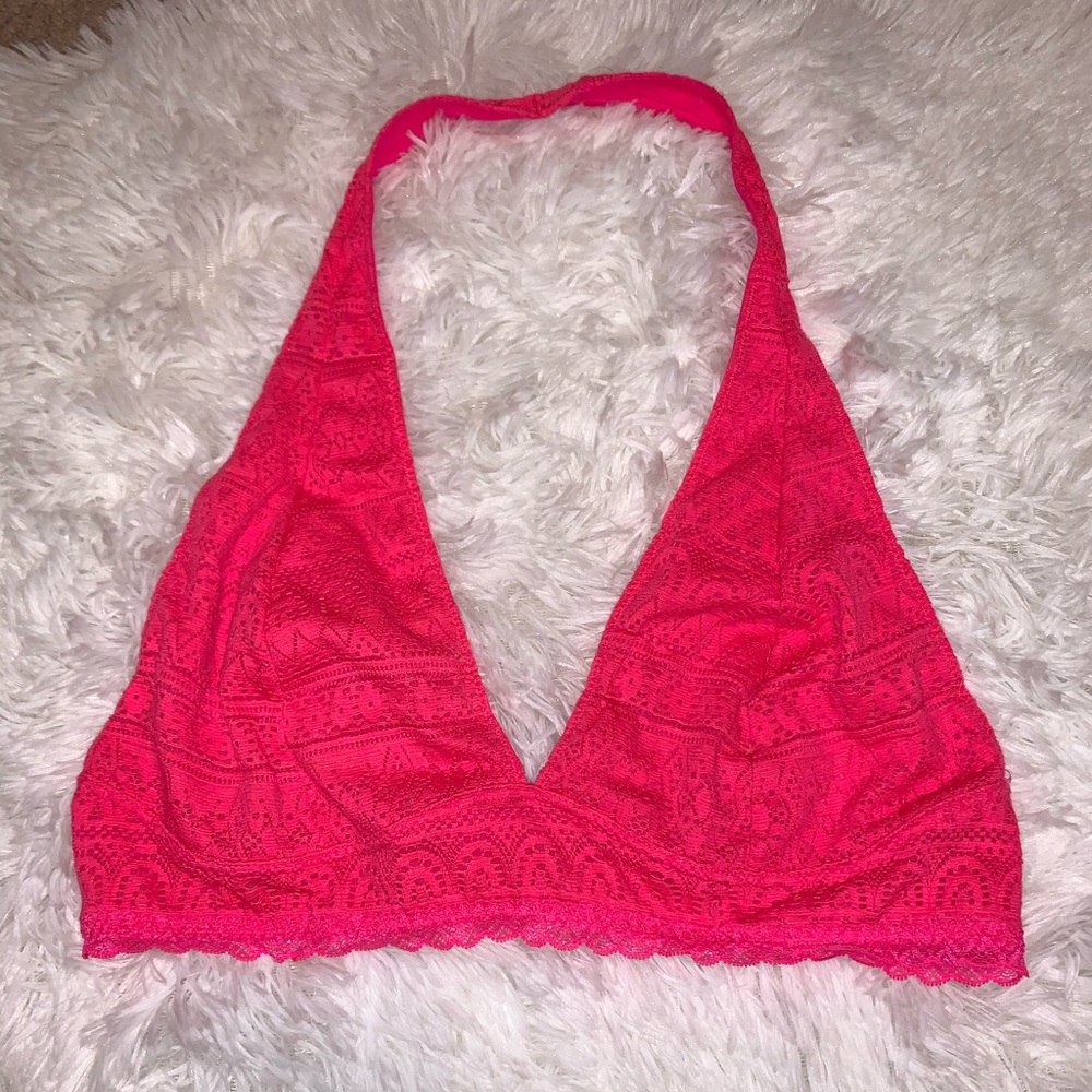 Hot pink halter bralette